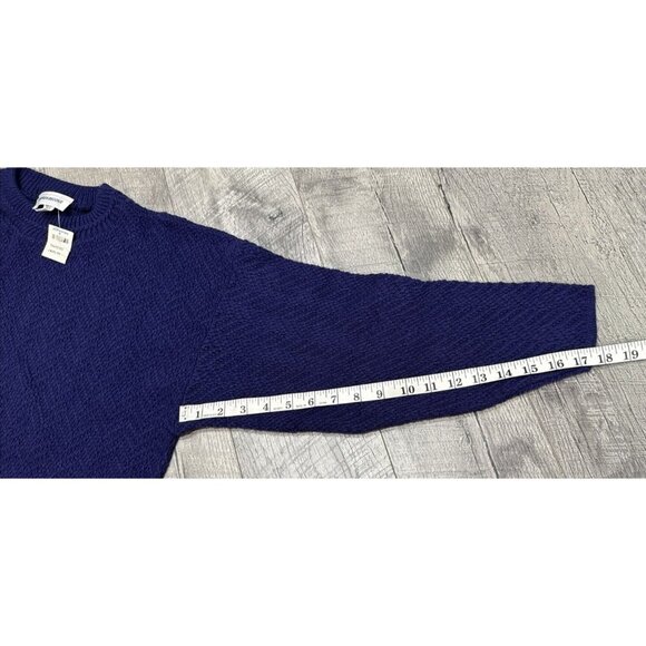 Lauren Brooke Sweater Womens Medium Blue Ribbed Pattern Knit Retro Vintage 80s - Picture 5 of 8